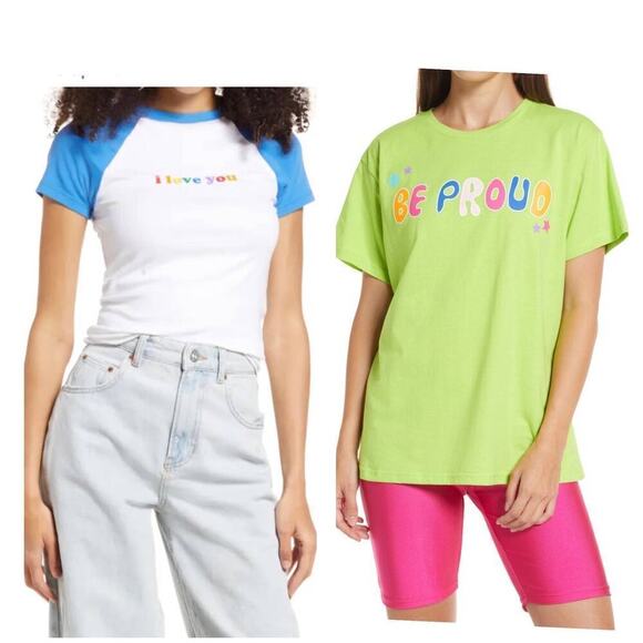 NWT BP Bundle of 2 Gender Inclusive Pride Graphic tshirts size small - Picture 1 of 2